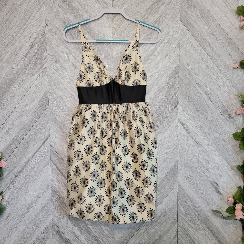 Milly Silk Starburst Deep Plunge Mini Dress Size 2